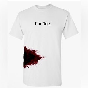 "I'm Fine" Sarcastic Zombie Graphic T-Shirt Mens Size Small Feelin Good Tees NWT